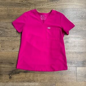 FIGS Catarina One Pocket Scrub Top Raspberry Sorbet Small